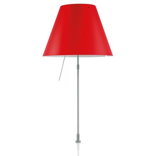 Luceplan Costanza Tafellamp Telescopisch Met Dimmer En Schroef Aluminium/Primary Red