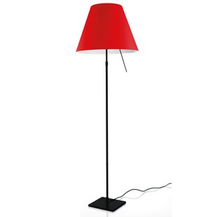 Luceplan Costanza Vloerlamp Telescopisch Met Dimmer Zwart/Primary Red