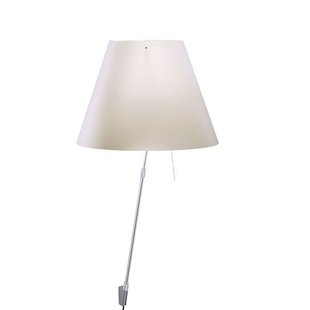 Luceplan Costanza Wandlamp Telescopisch Met Dimmer Aluminium Body Kap Ivoor
