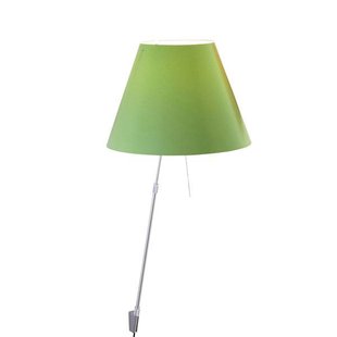 Luceplan Costanza Wandlamp Telescopisch Met Dimmer Aluminium Body Kap Pistache