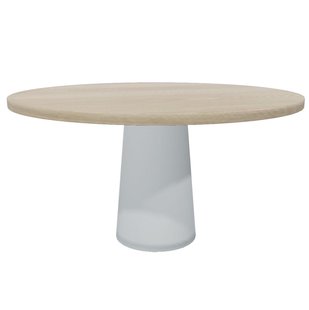 Moooi Container Classic Eettafel&Oslash;140 Eiken White Wash/grijs