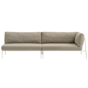 Pedrali Nolita 3-zits Loungebank Kussen Tortora Frame Wit