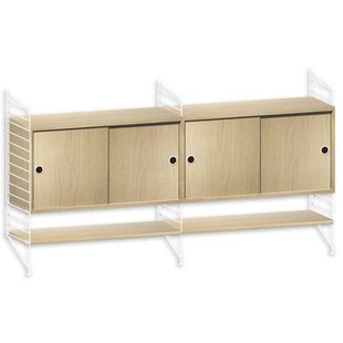 String Furniture Dressoir Medium Wit/eiken
