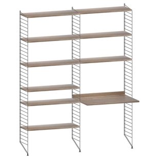 String Furniture Kast Met Tafel Medium Zwart Frame Walnoot