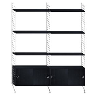 String Furniture Hoge Kast Medium Zwart