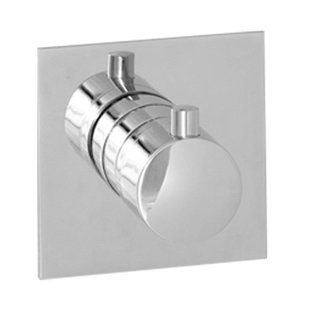 Brauer inbouwthermostaat ronde knoppen met vierkante 11x11cm achterplaat chroom gepolijst 1602