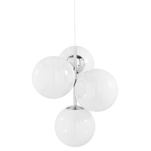 Tom Dixon Globe Chandelier Mini Hanglamp Opaal/zilver