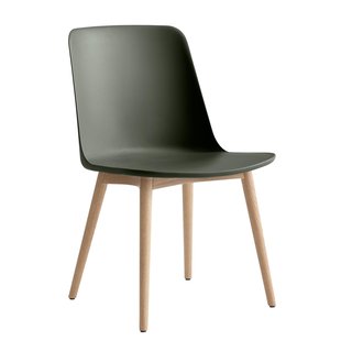 &amp;tradition Rely HW71 Stoel Onderstel Eikenhout Brons Groen