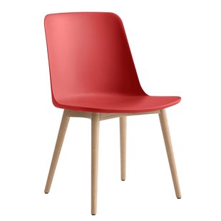 &amp;tradition Rely HW71 Stoel Onderstel Eikenhout Vermilion Red