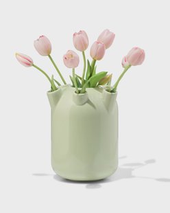 HEMA Tulpenvaas ⌀15x21cm keramiek groot groen
