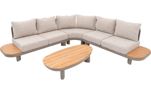 Goossens Loungeset Monaco bruin, buitenstof, 2-zits,