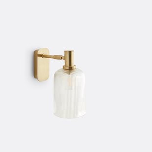 Scharnierende wandlamp in geribbeld glas, Bogota