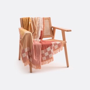 Plaid in jacquard met franjes, Santorin