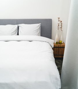 Sale - Kayori Shizu - Dekbedovertrek - Katoensatijn - 260/200-220 - Wit