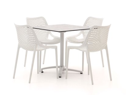 Forza Ripi/Canzo 80cm dining tuinset 5-delig stapelbaar inklapbaar - Laagste prijsgarantie!