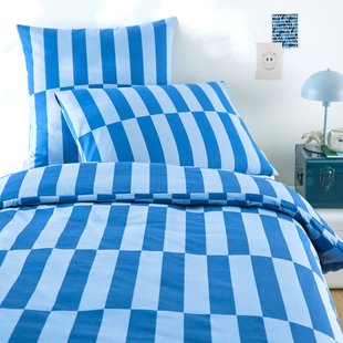 Kinderdekbedovertrek in 50% gerecycled katoen, TABAKA BLEU