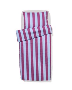 HEMA Dekbedovertrek 140x200/220cm zacht katoen strepen blauw-paars (multi)