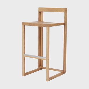 Kristina Dam Studio Outline barkruk 75 cm Warm gelakt eik-geborsteld staal