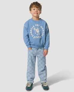 HEMA Kinderjeans straight fit blokken lichtblauw (lichtblauw)