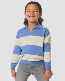 HEMA Kindertrui fijngebreid strepen blauw (blauw)