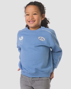 HEMA Kindertrui sweatstof tekst blauw (blauw)