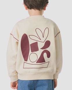 HEMA Kindertrui sweatstof print ecru (ecru)