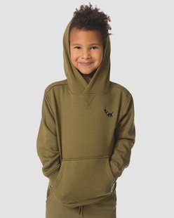 HEMA Takkie kinderhoodie sweatstof olijf (olijf)