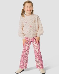 HEMA Kinderjeans wijd dieren roze (roze)