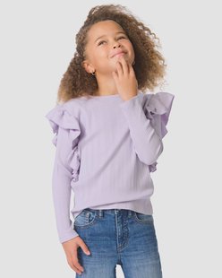 HEMA Kinder T-shirt rib paars (paars)