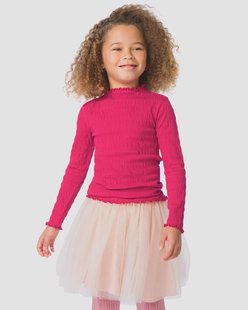 HEMA Kinder T-shirt structuur fuchsia (fuchsia)