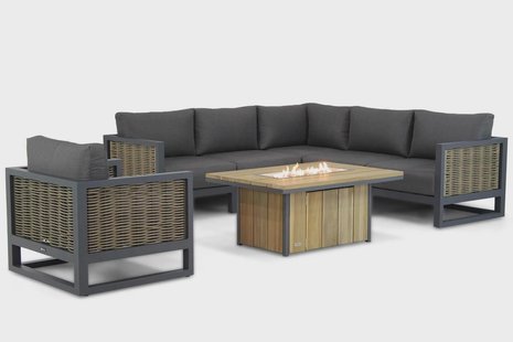 Santika Salviano/Seaside 120 cm hoek loungeset 7-delig