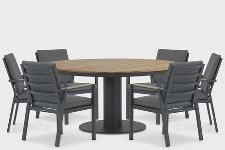 Lifestyle Marseille/Salerno 160 cm dining tuinset 7-delig