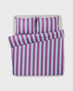 HEMA Dekbedovertrek 240x200/220cm zacht katoen strepen blauw-paars (multi)
