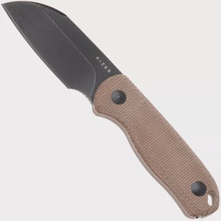 Kizer Vanguard Drop Bear Fix 1093A2 Sheepsfoot Blackwashed AEB-L, Norplex UltreX Micarta, vaststaand mes, Azo design