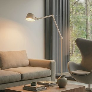 Lucande vloerlamp Silka, 216 cm, beige, verstelbaar, E27