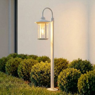 Lindby tuinpadverlichting Zayn, wit, glas, hoogte 109 cm, IP65