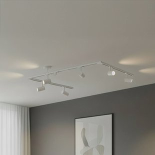 Lindby railsystem Linaro, GU10, 6-lamps, wit, C-vorm