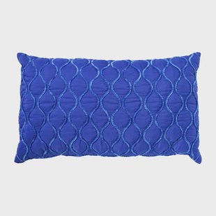 Kussen met piping - blauw - 30x50 cm