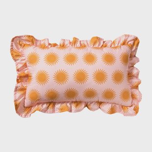 Kussen zonnetjes - roze/oranje - 30x50 cm