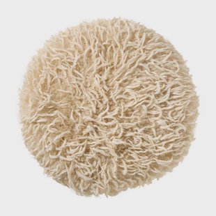 Kussen harig rond - beige - ø40 cm