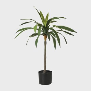 Kunstplant palm op lange steel - groen - ø15x90 cm