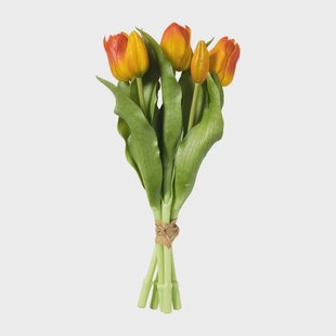 Kunstbloem tulpenboeketje - oranje - 30 cm