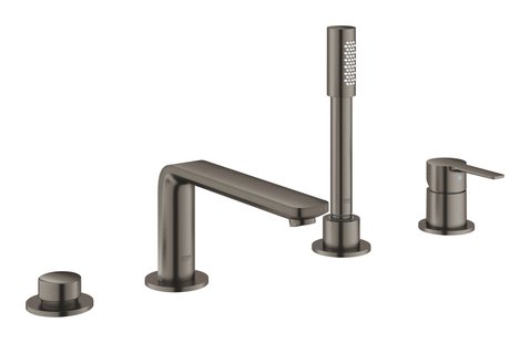 Badrandcombinatie GROHE Lineare New Viergats Hard Graphite Geborsteld