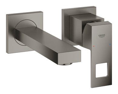 Wastafelmengkraan GROHE Eurocube 2-Gats Wand 172 Mm Hard Graphite Geborsteld