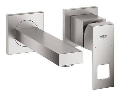 Wastafelmengkraan GROHE Eurocube 2-Gats Wand 172 Mm Supersteel