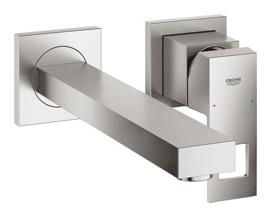 Wastafelmengkraan GROHE Eurocube 2-Gats Wand 230 Mm Supersteel