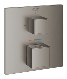Opbouwdeel GROHE Grohtherm Cube Met Omstel (Douche & Baduitloop) Hard Graphite Geborsteld