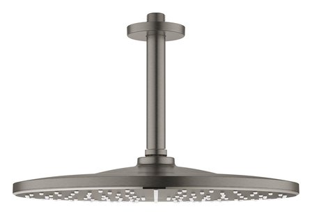 Hoofddoucheset GROHE Rainshower 310 Rond Plafond, Mono 9,5 L/M, Hard Graphite Geborsteld