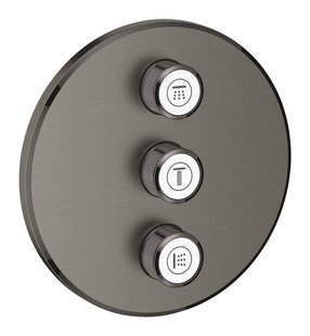 Opbouwdeel GROHE Smartcontrol Volume, Rond (3X) Hard Graphite Geborsteld
