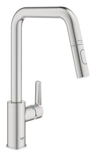 Keukenmengkraan GROHE Start U-uitloop Uittrekbare Dual Spray, SuperSteel